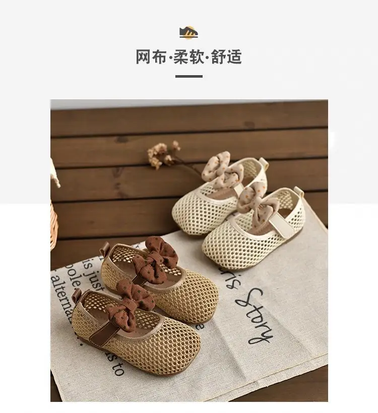 2026 Summer Bowknot Girls Sandals Mesh Soft Sole — feature 2