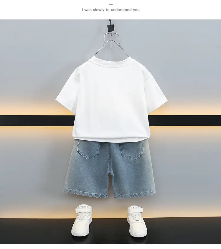 Boys T-Shirt with Colorful Cat Print 2-Piece Set — feature 19