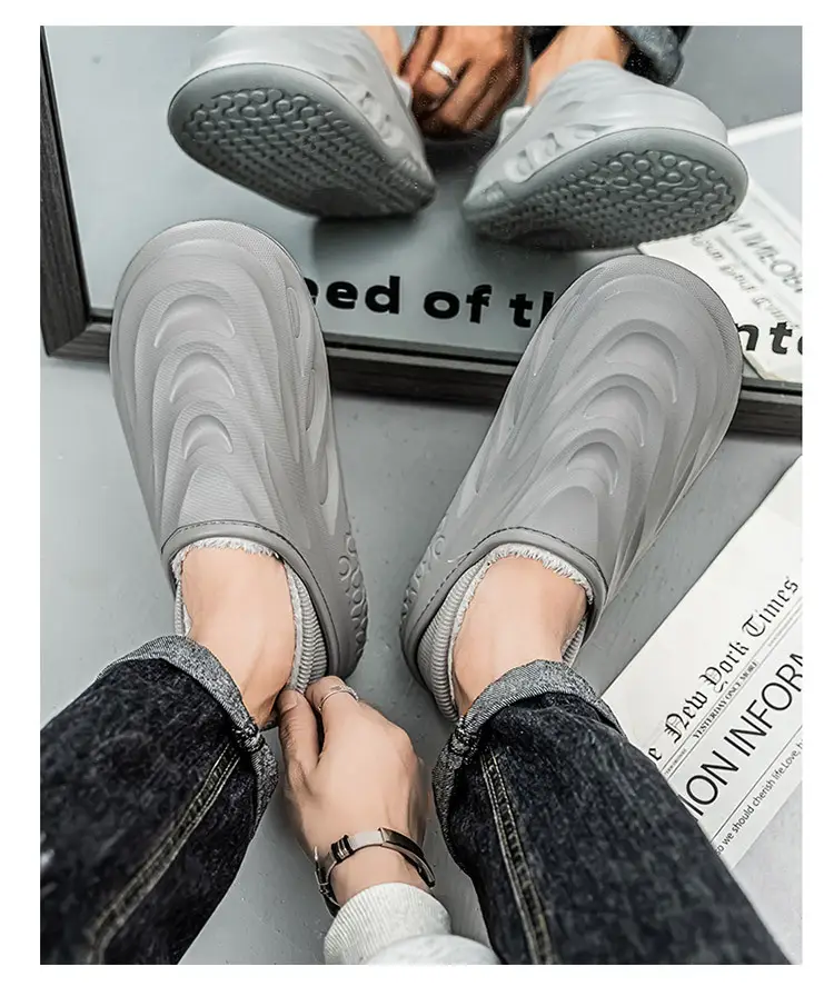 Men's Cotton Slippers for Home, Fashionable and Suitable for Outdoor Wear, Waterproof Cotton Shoes with Heel, Winter Fleece-Lined Warm Couple Indoor Slippers — feature 19