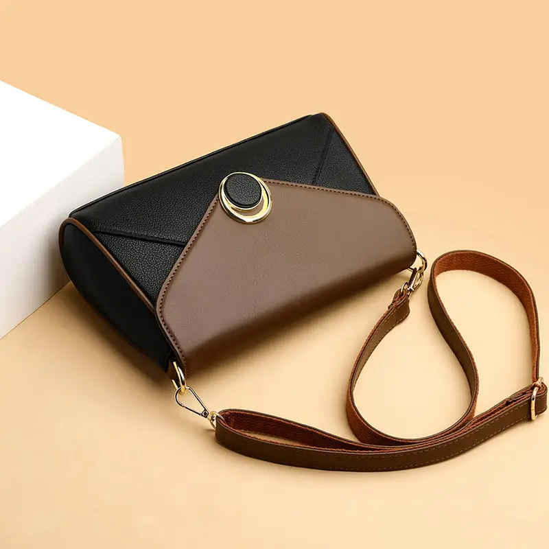 Women's Brown Leather Envelope Crossbody Bag - Image 5