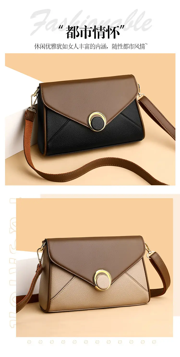 Women's Brown Leather Envelope Crossbody Bag — feature 10