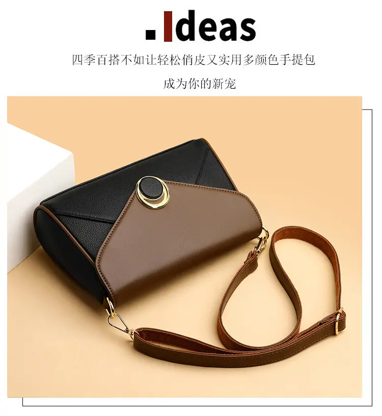 Women's Brown Leather Envelope Crossbody Bag — feature 12