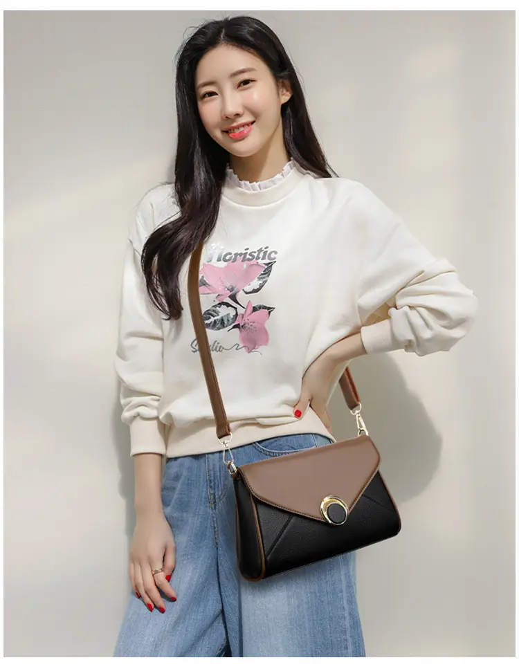 Women's Brown Leather Envelope Crossbody Bag — feature 15