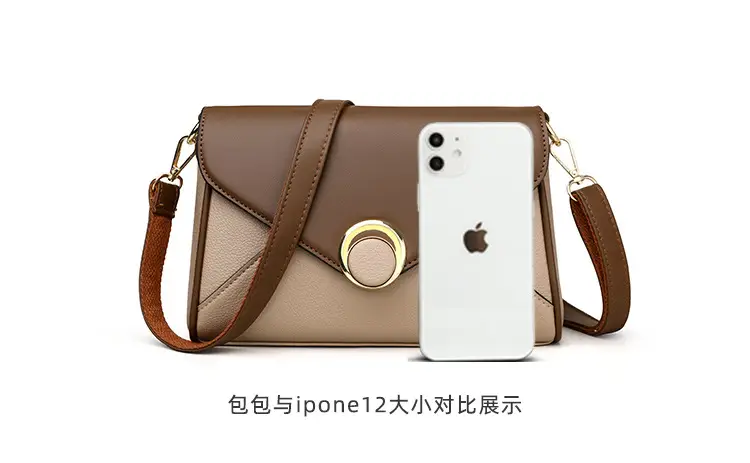 Women's Brown Leather Envelope Crossbody Bag — feature 17