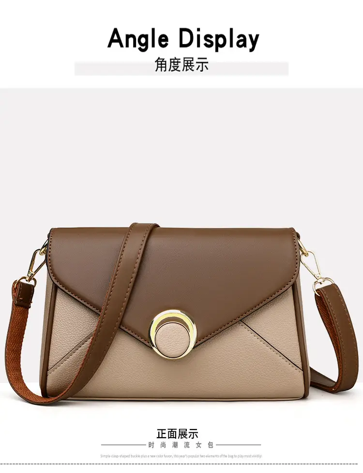 Women's Brown Leather Envelope Crossbody Bag — feature 19