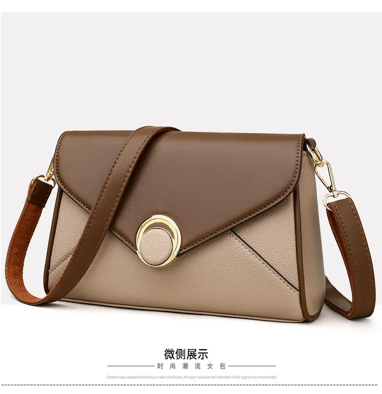 Women's Brown Leather Envelope Crossbody Bag — feature 20