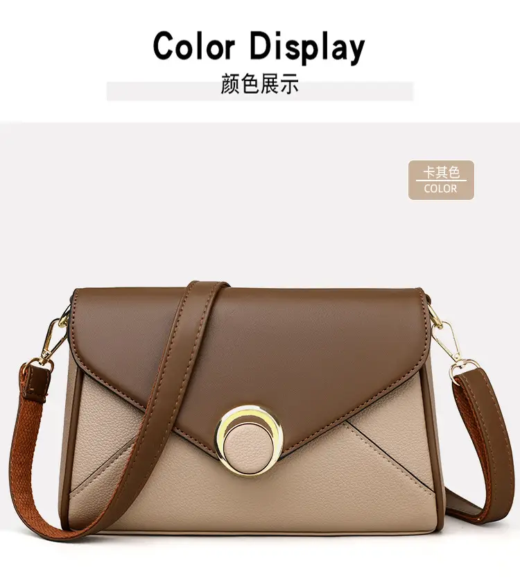 Women's Brown Leather Envelope Crossbody Bag — feature 24