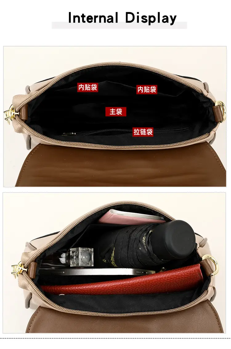 Women's Brown Leather Envelope Crossbody Bag — feature 3