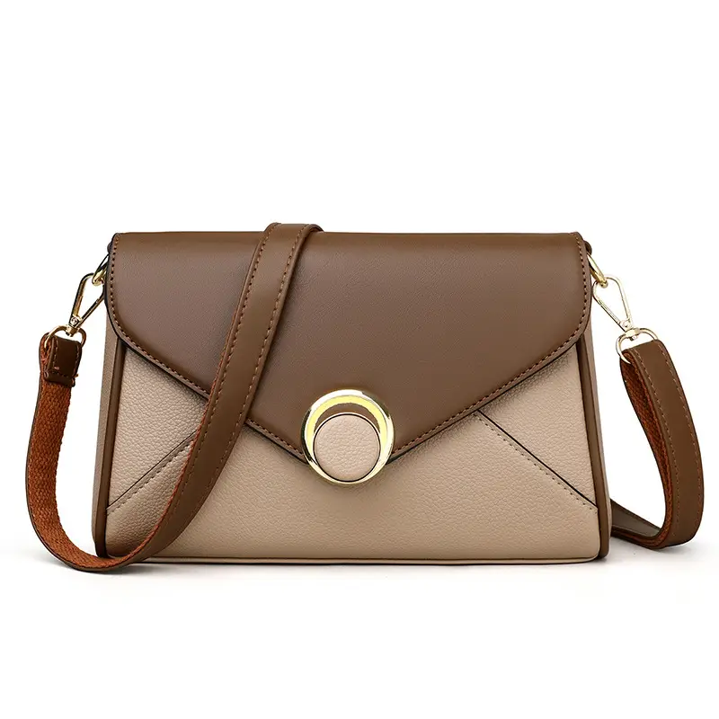 Women's Brown Leather Envelope Crossbody Bag - Image 2