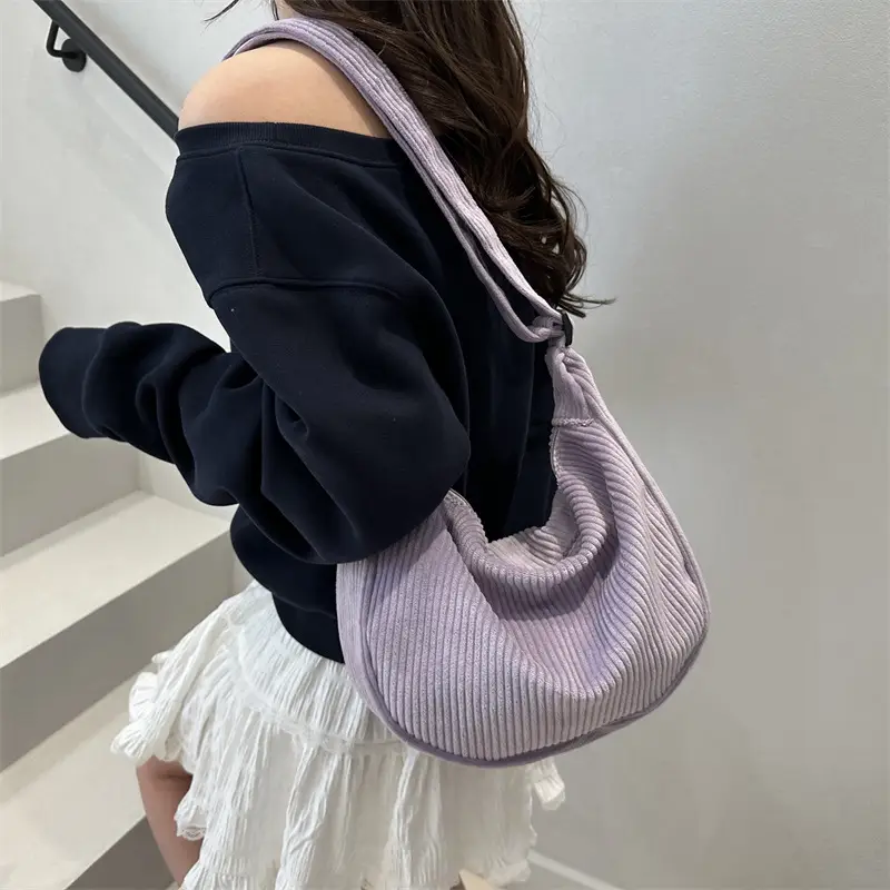 Japanese Style Corduroy Shoulder Bag for Women - Image 11