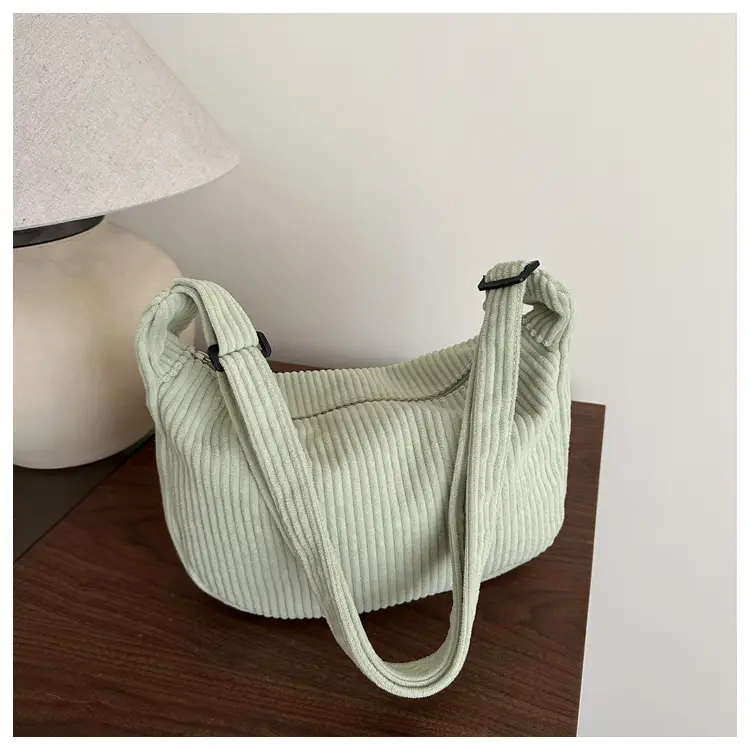 Japanese Style Corduroy Shoulder Bag for Women - Image 4