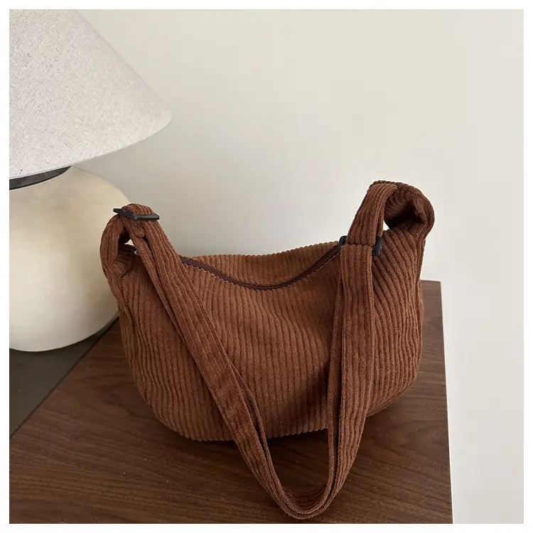 Japanese Style Corduroy Shoulder Bag for Women - Image 5