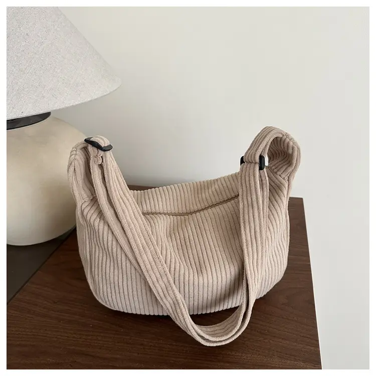Japanese Style Corduroy Shoulder Bag for Women - Image 8