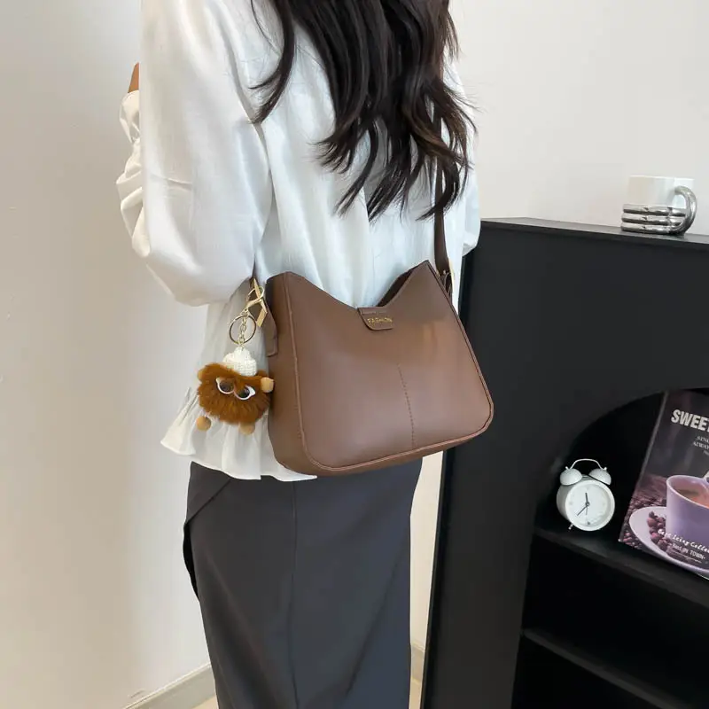 Beige Textured Crossbody Bag for Women 2025