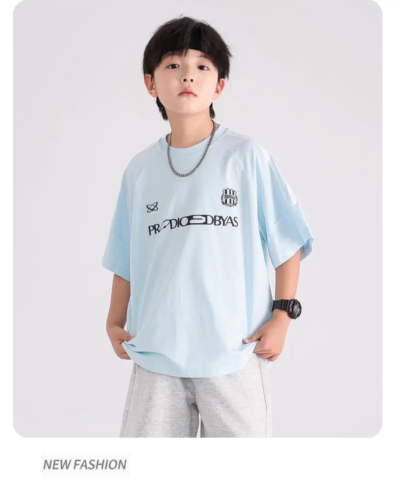 Boys Summer T-Shirt Light Blue 2026 Kids — feature 10
