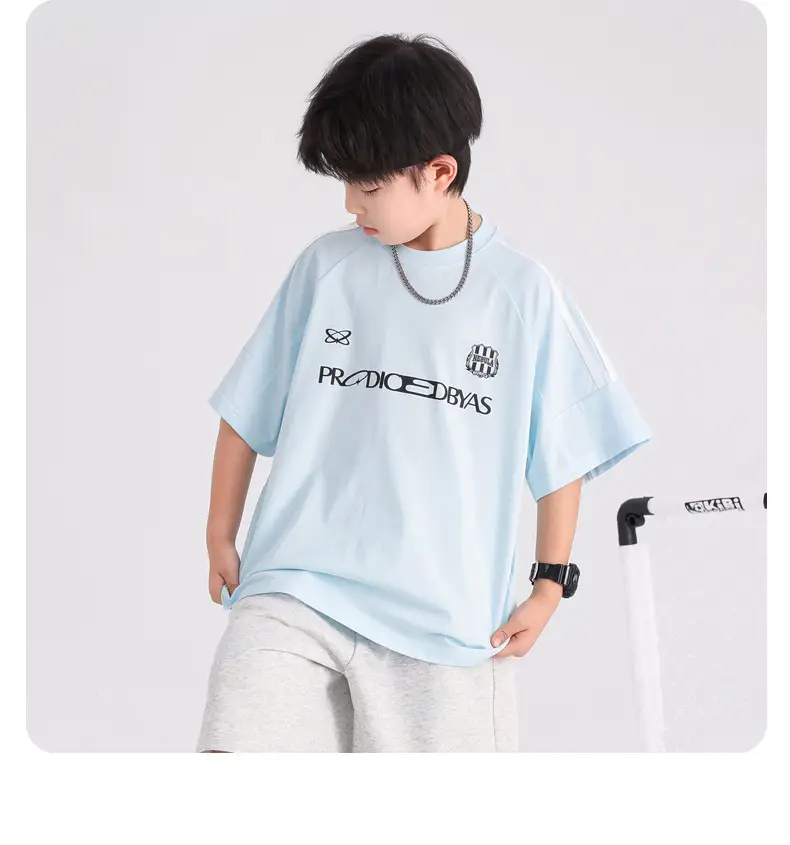 Boys Summer T-Shirt Light Blue 2026 Kids — feature 11
