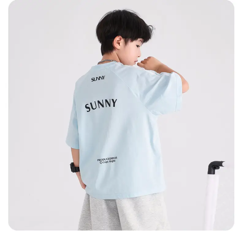Boys Summer T-Shirt Light Blue 2026 Kids — feature 12