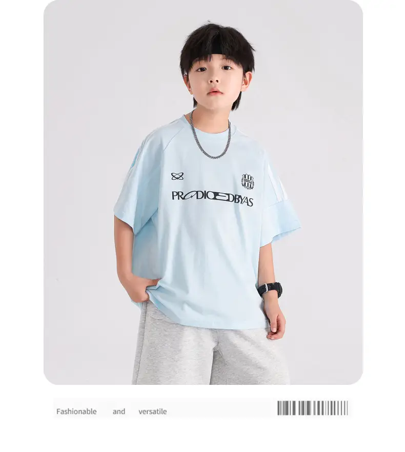 Boys Summer T-Shirt Light Blue 2026 Kids — feature 9