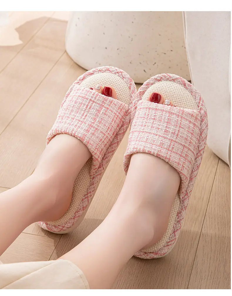 Linen Slippers for Women Spring and Summer Home Indoor Soft Floor Silent Anti-Slip Four-Season Home Cotton and Linen Slippers for Men — feature 12