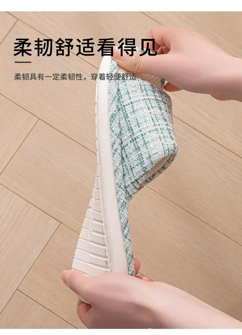 Linen Slippers for Women Spring and Summer Home Indoor Soft Floor Silent Anti-Slip Four-Season Home Cotton and Linen Slippers for Men — feature 7