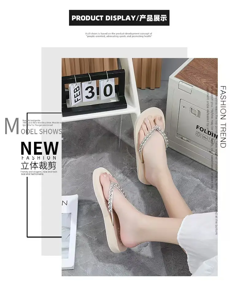 Fashion New Trendy Non-Slip Wedge Flip-Flops for Women 2025 Summer Outdoor Thick-Soled Sandals — feature 5