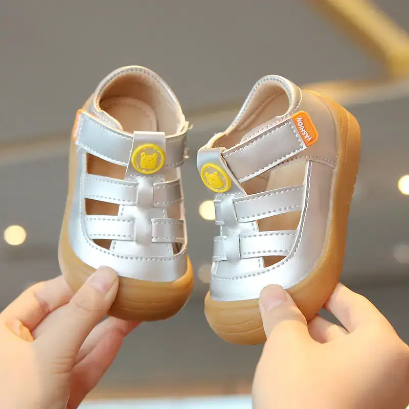 Women's White Velvet Toddler Sandals 1-3Yrs