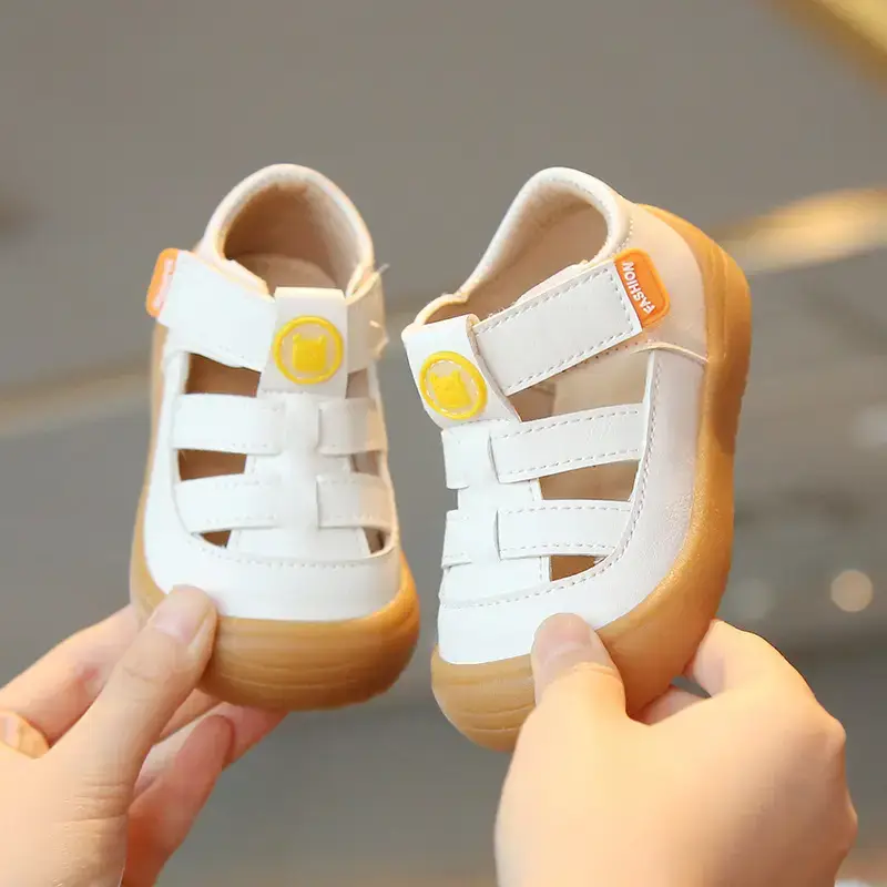 Women's White Velvet Toddler Sandals 1-3Yrs