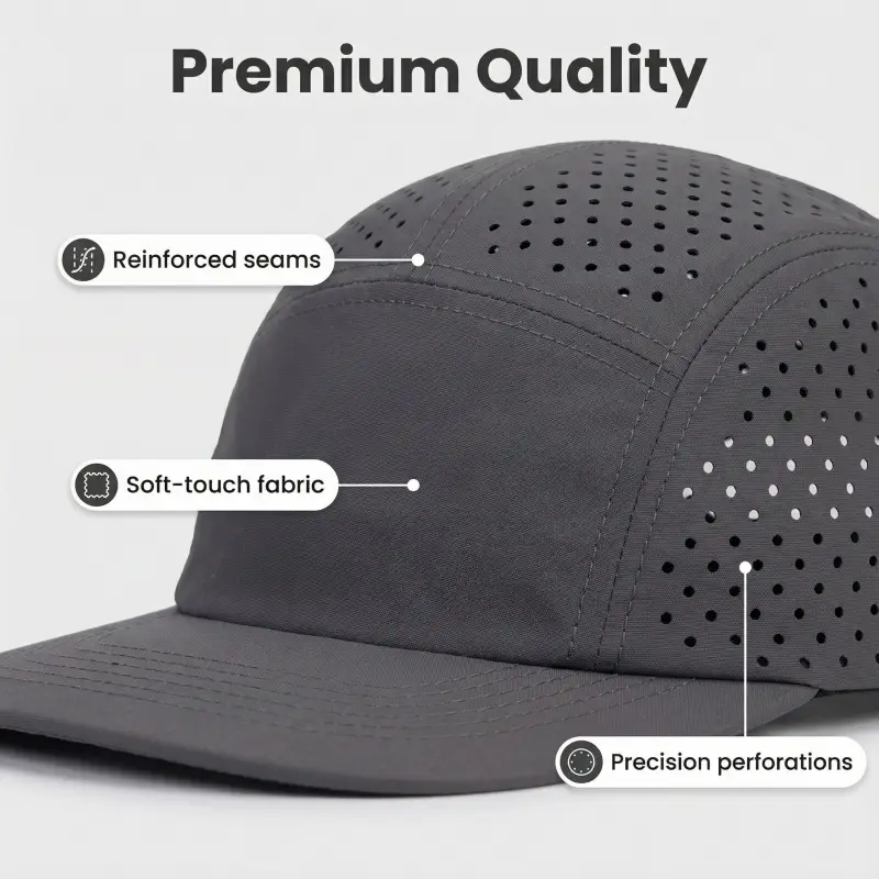 Men's White Perforated Sun Hat - Image 28
