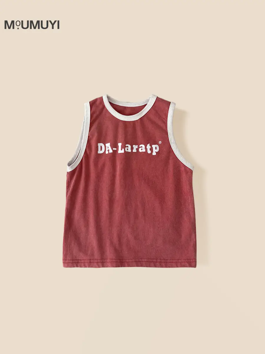 Kids Korean Red Sleeveless Vest Medium Small - Image 3