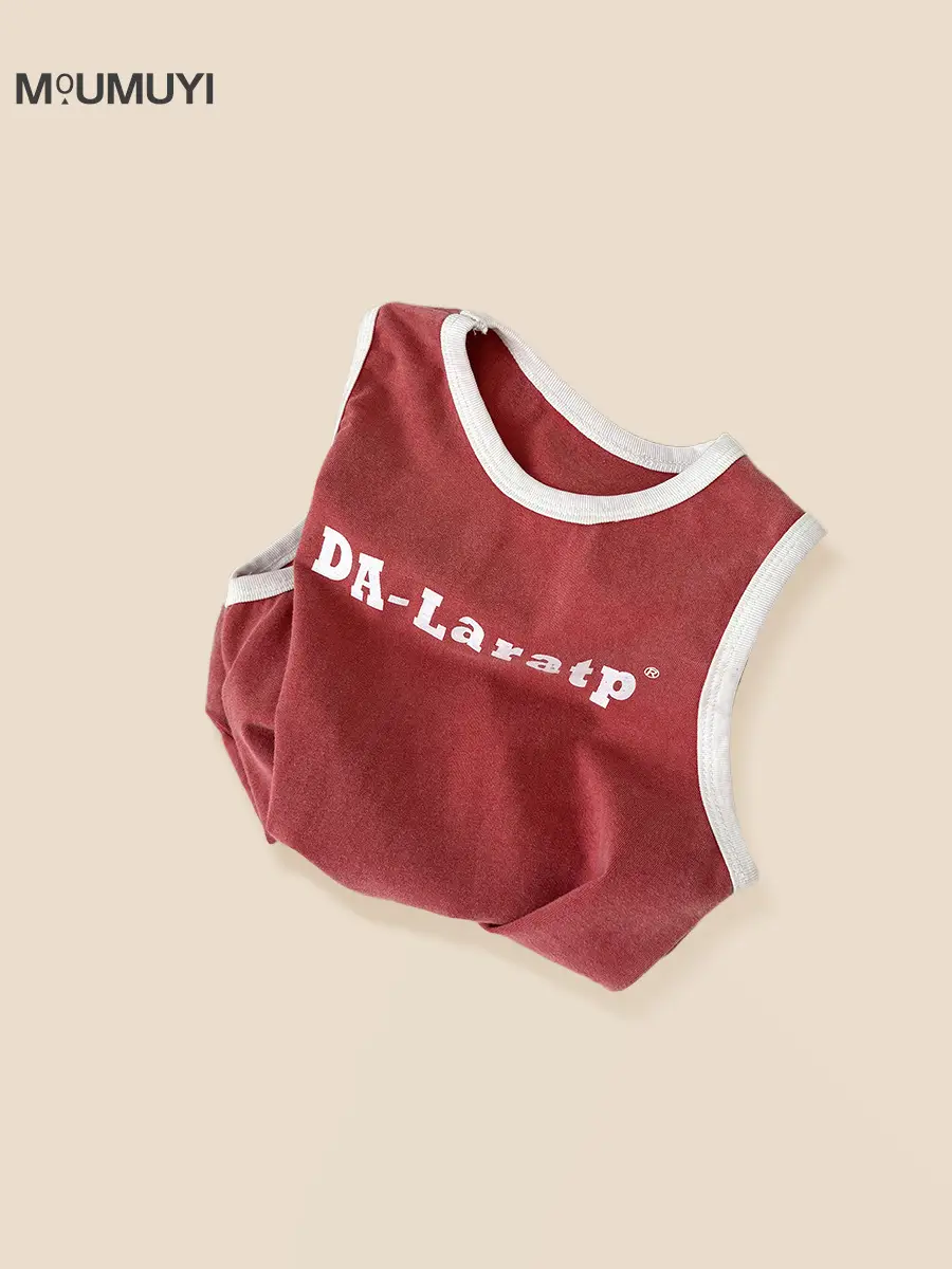 Kids Korean Red Sleeveless Vest Medium Small - Image 5