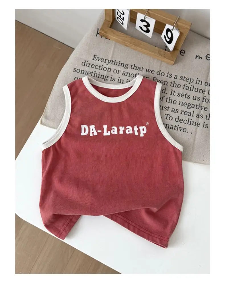 Kids Korean Red Sleeveless Vest Medium Small — feature 12
