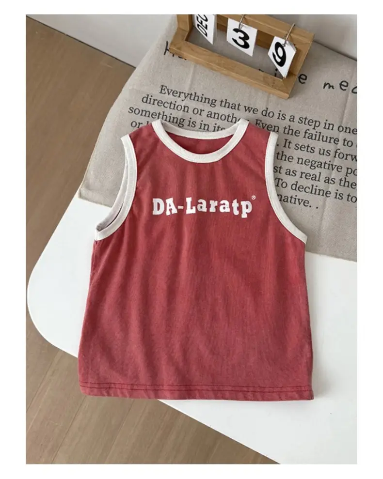 Kids Korean Red Sleeveless Vest Medium Small — feature 13