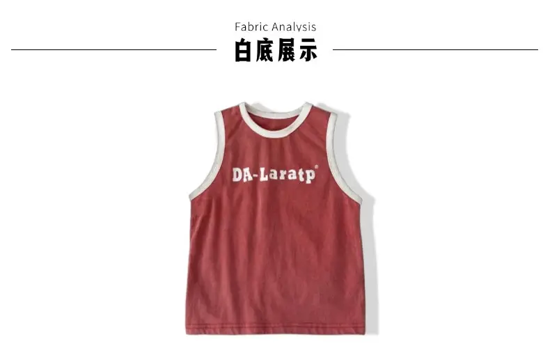 Kids Korean Red Sleeveless Vest Medium Small — feature 15
