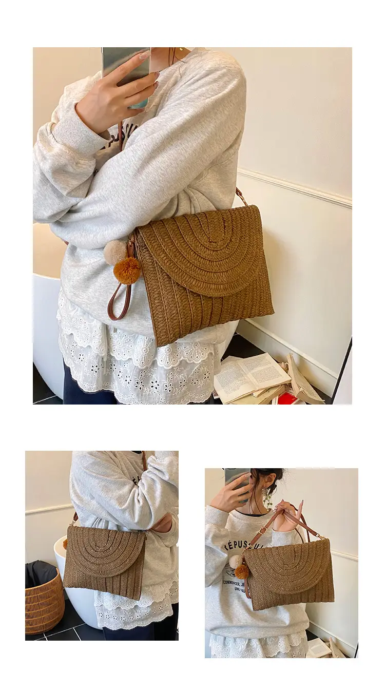 2025 New Summer Straw Woven Bag Brown Crossbody Women — feature 10