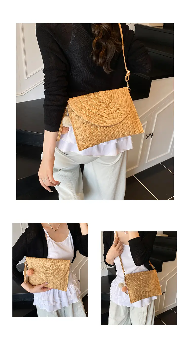 2025 New Summer Straw Woven Bag Brown Crossbody Women — feature 11