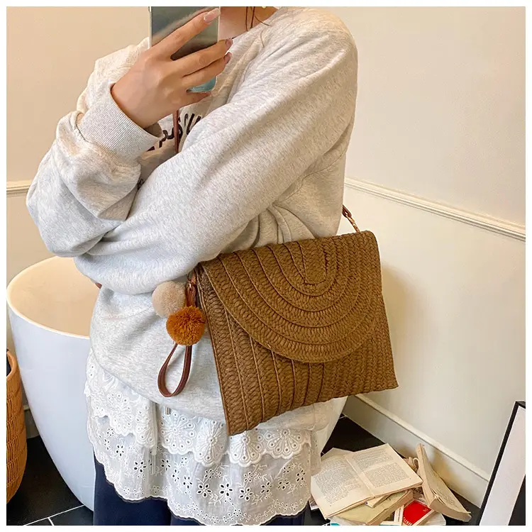 2025 New Summer Straw Woven Bag Brown Crossbody Women — feature 19