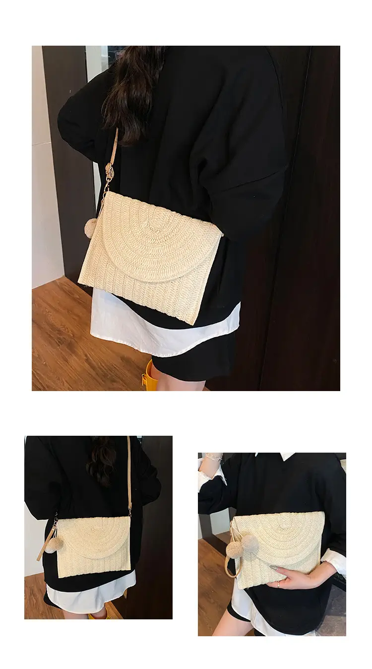 2025 New Summer Straw Woven Bag Brown Crossbody Women — feature 9
