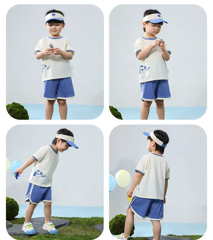 2025 New Cute Two-Piece Suit for Boys Girls Summer Cotton â feature 14