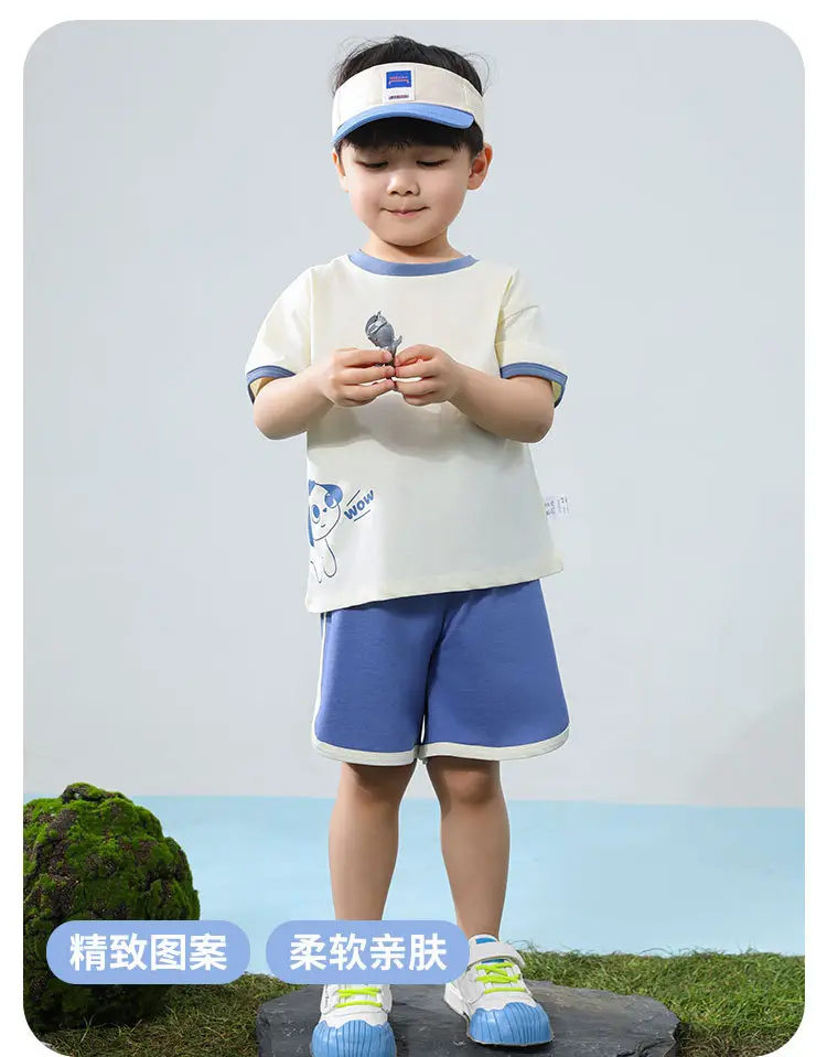 2025 New Cute Two-Piece Suit for Boys Girls Summer Cotton â feature 2