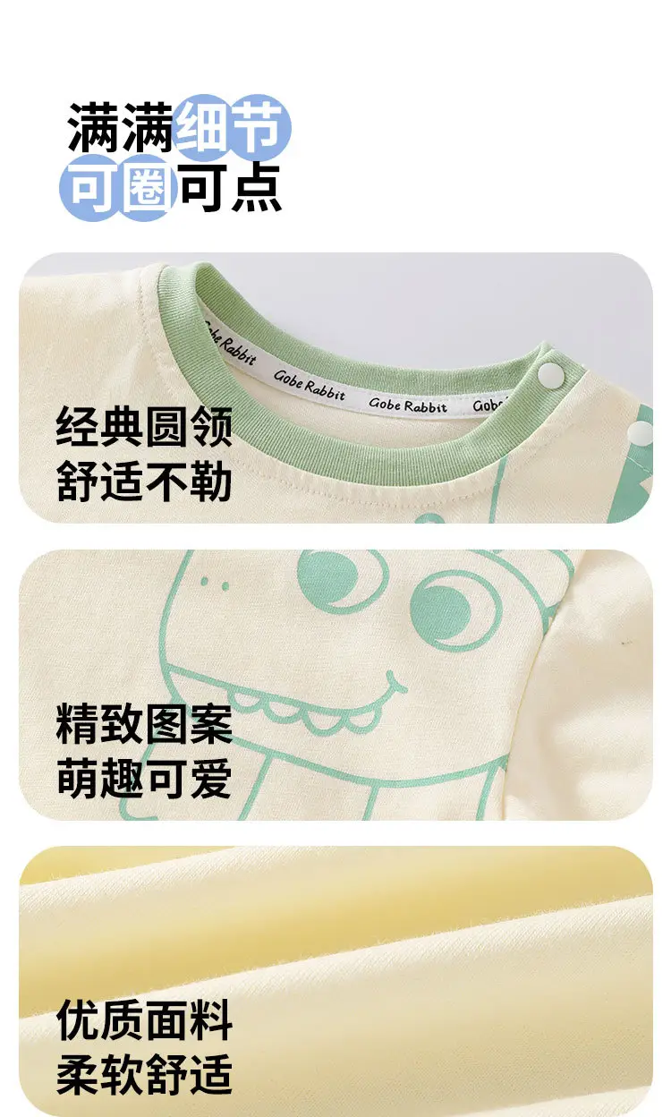 2025 New Cute Two-Piece Suit for Boys Girls Summer Cotton â feature 6
