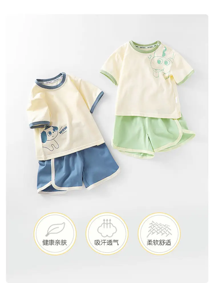 2025 New Cute Two-Piece Suit for Boys Girls Summer Cotton â feature 7