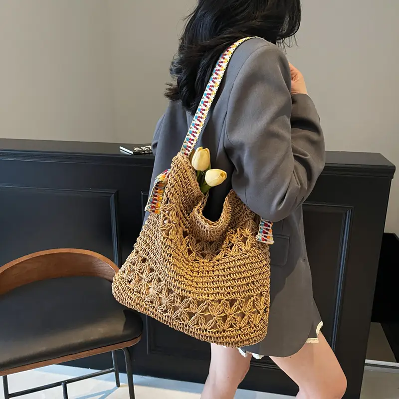 Straw Lazy Bucket Bag Women 2025 Summer - Image 4