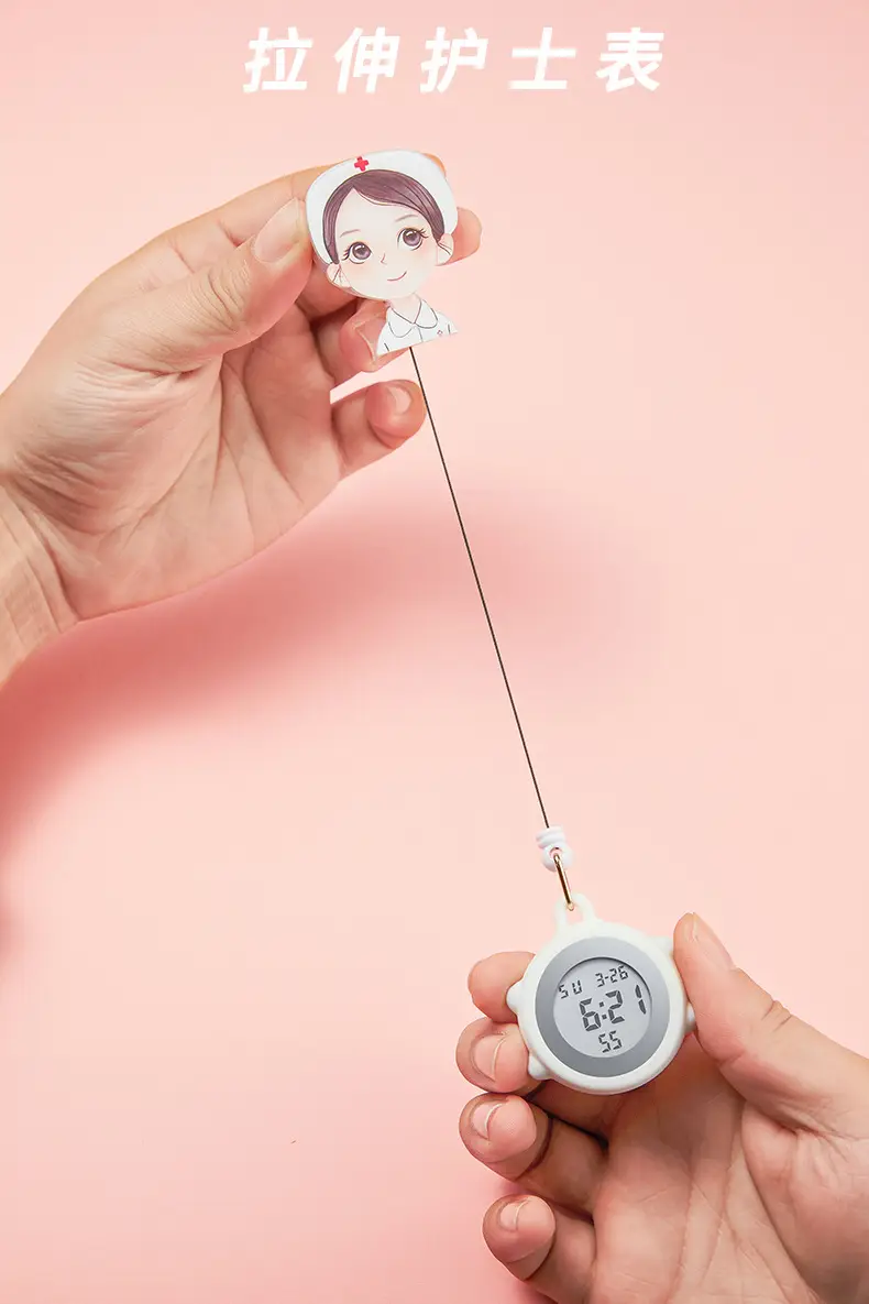 Cute Nurse Watch with LED Light & Pocket Design — feature 1