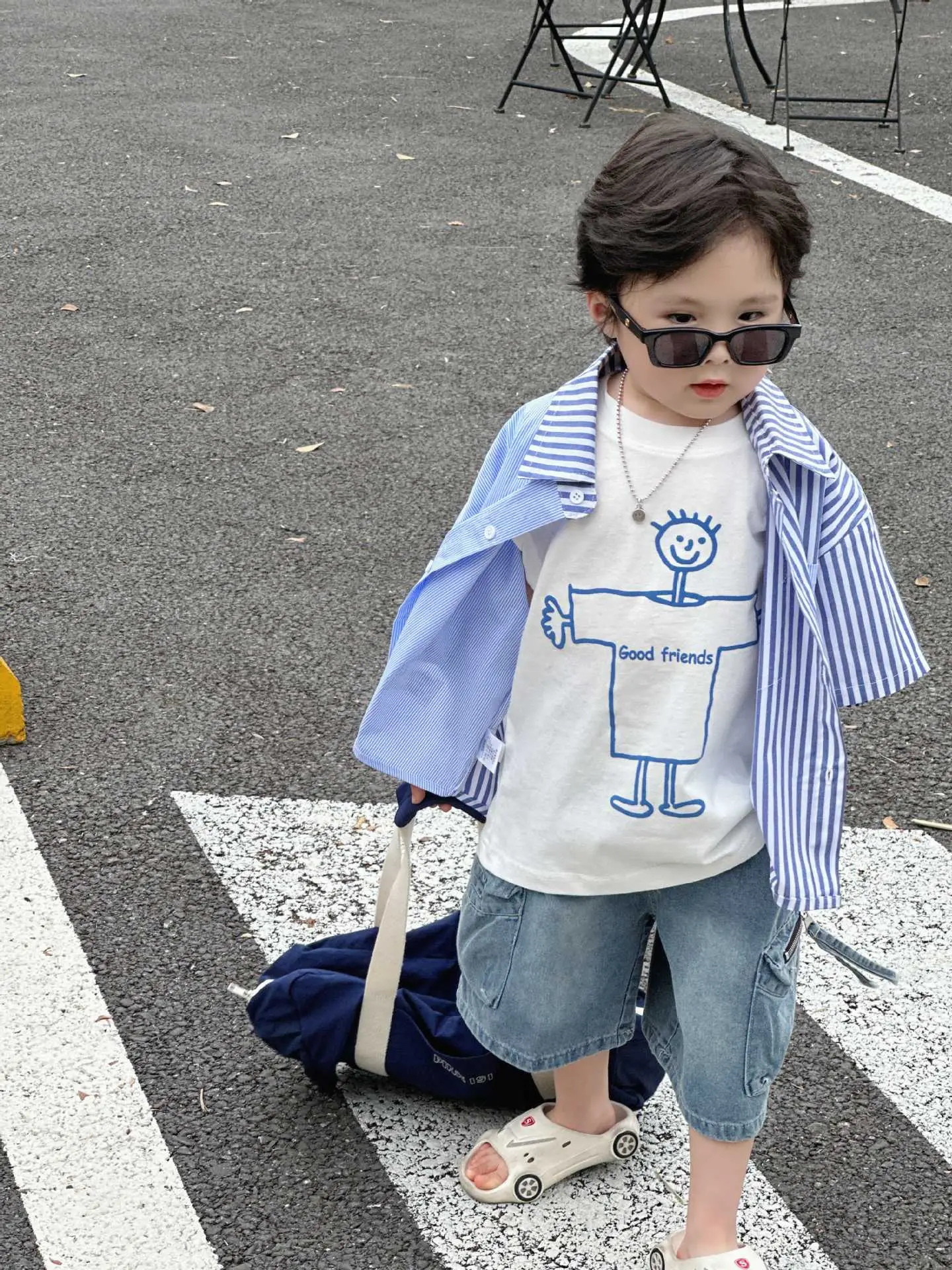 Kids Korean Style Cartoon T-Shirt Set Summer Casual - Image 2