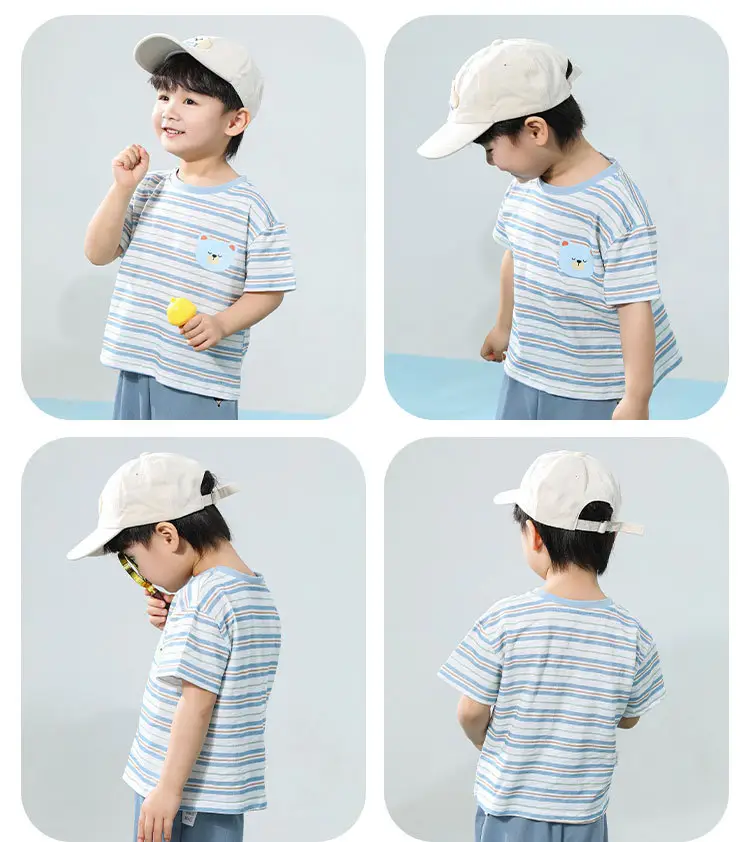 Baby Cotton Cartoon T-Shirt Grey Summer Casual — feature 13