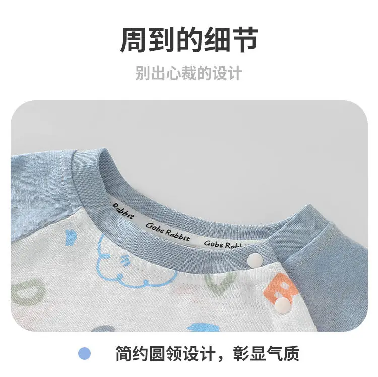 Baby Cotton Cartoon T-Shirt Grey Summer Casual — feature 14