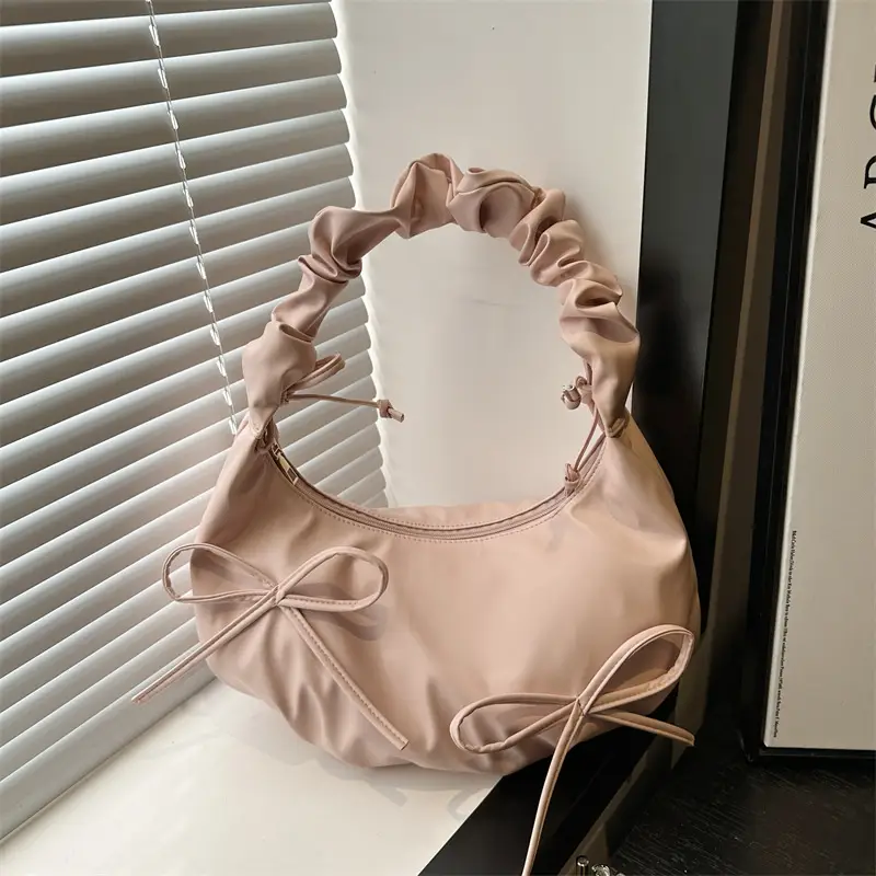 White Pleated Shoulder Bag for Women — feature 15