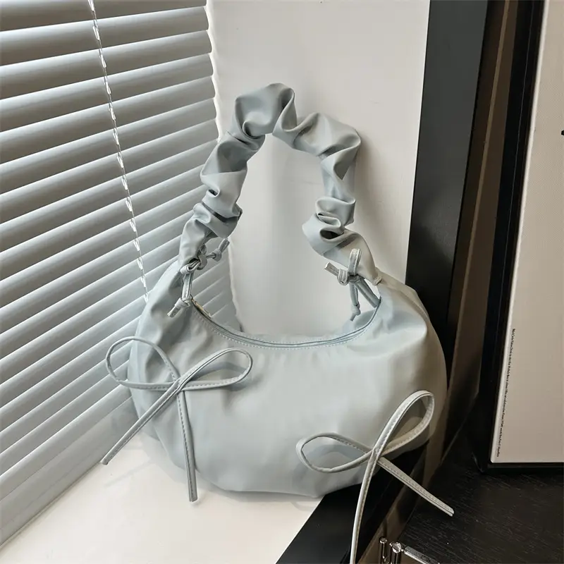 White Pleated Shoulder Bag for Women — feature 16