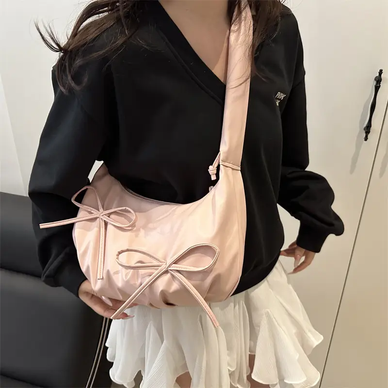 White Pleated Shoulder Bag for Women — feature 28