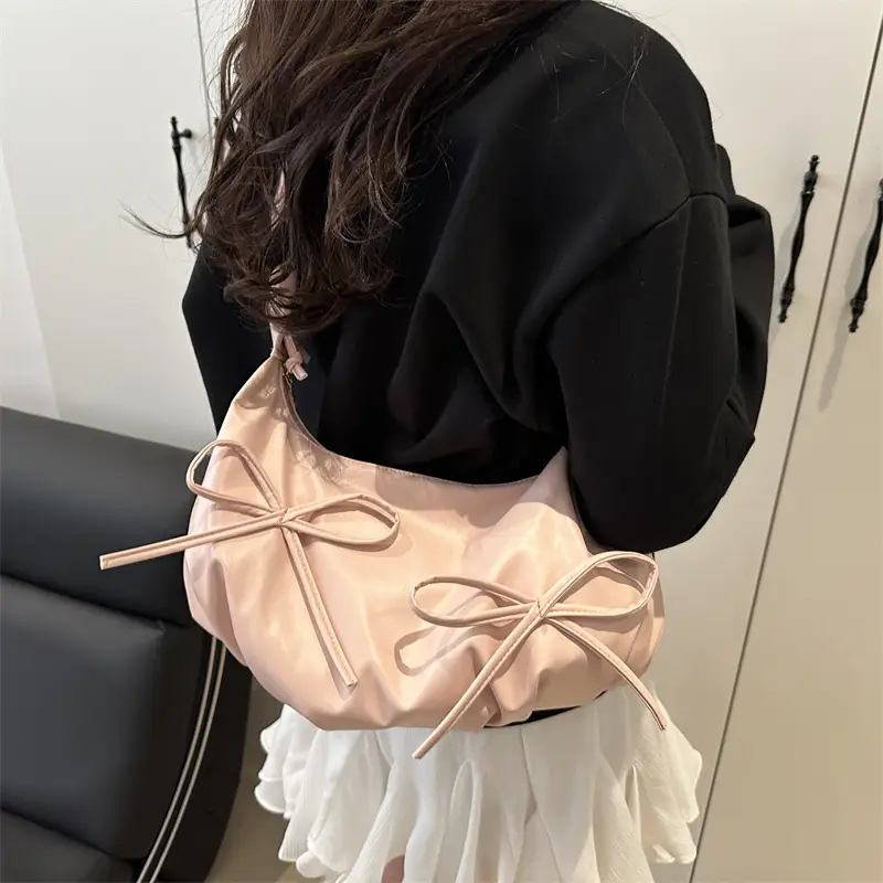 White Pleated Shoulder Bag for Women — feature 29